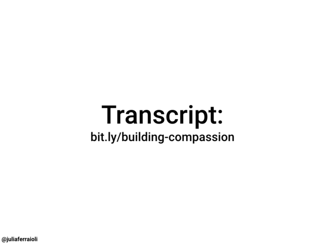 Preliminary transcript at bit.ly/building-compassion