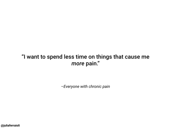 &ldquo;I want to spend less time on things that cause me more pain&rdquo; - everyone with chronic pain